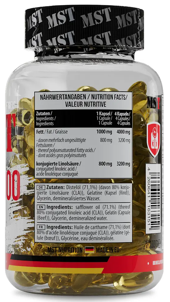 MST КЛА Кон’юговано Лінолева Кислота CLA 4000 - 92 софтгель MST Nutrition - фото 2