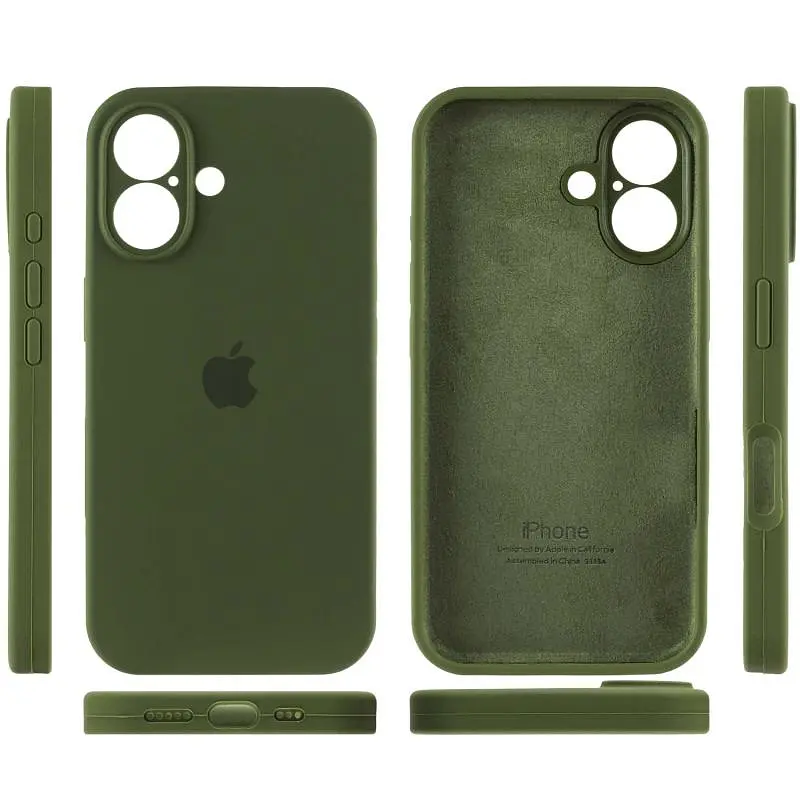 Чехол Epik Silicone Case Full Camera Protective (AA) для Apple iPhone 16 Plus (6.7) Зеленый / Dark Olive - фото 4