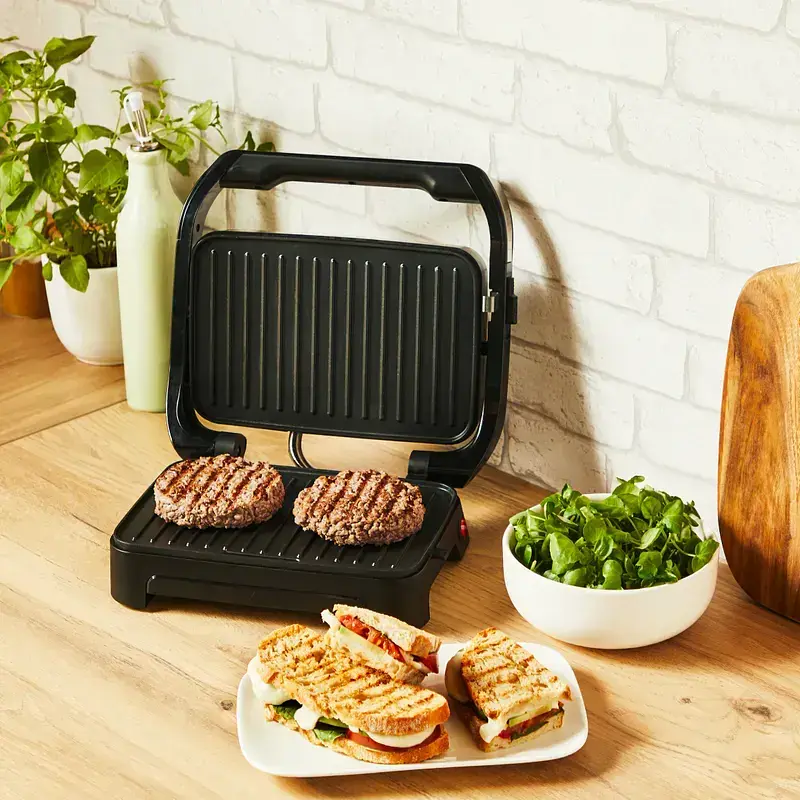 Гриль Tefal прижимной Inicio Compact черно-серебряный 1000 Вт (GC270D10) - фото 4