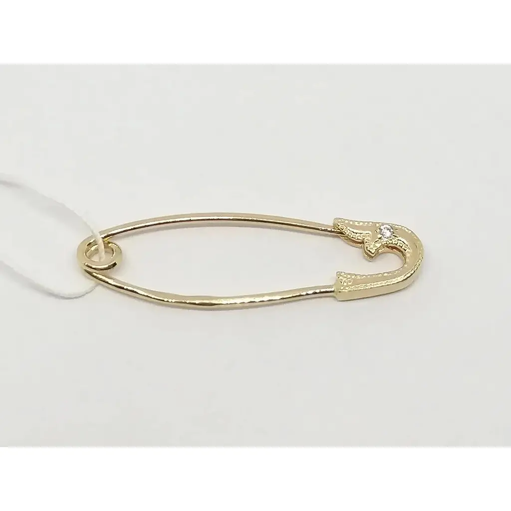 Золота брошка-шпилька Гаразд з фіанітами. 3583387 - фото 2