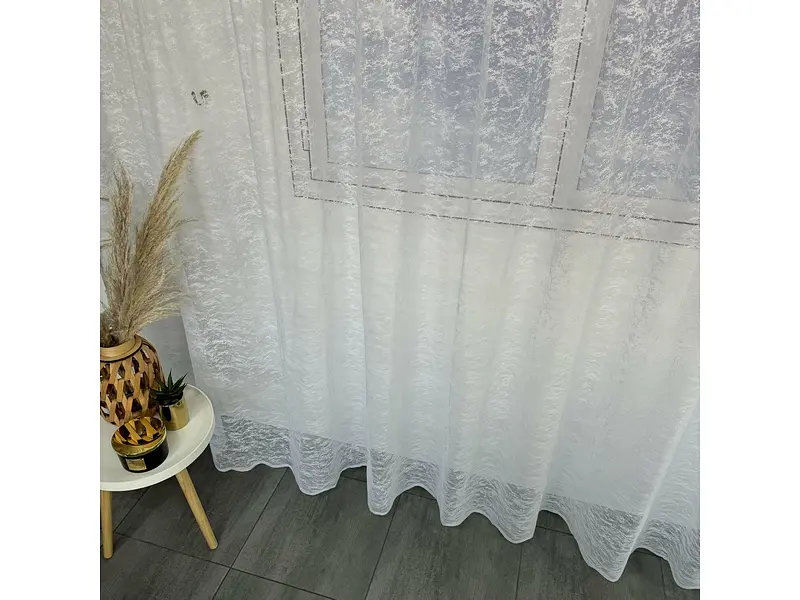 Жакардовий тюль "Мармур Сніжок" білий 500х270, тасьма ALBO pbe0052279 - фото 6