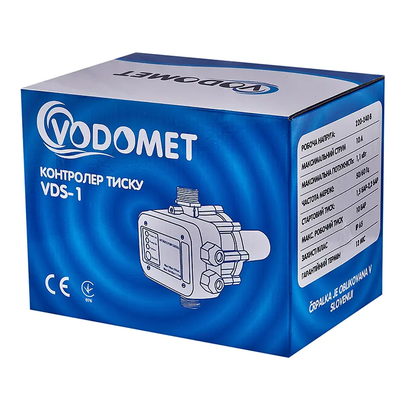 Контролер тиску Vodomet VDS-1 електронний для насоса 1,1кВт,1", з кабелем VO4200 - фото 6