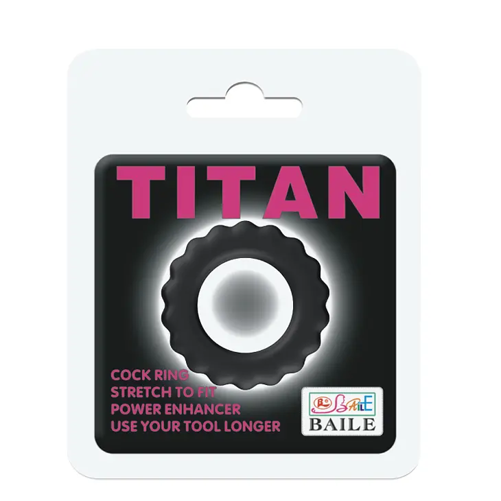 Ерекційне кільце Titan Cock Ring чорне - фото 2