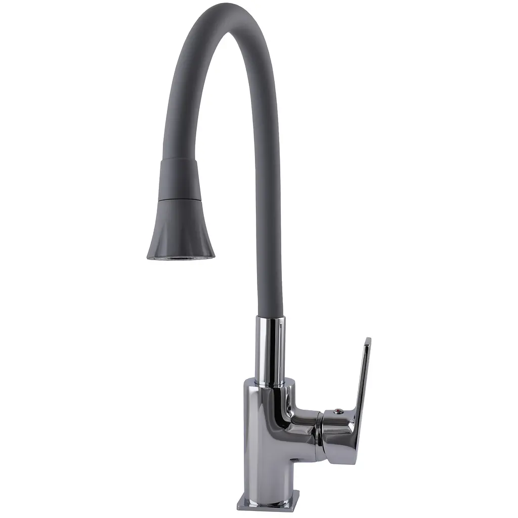 Змішувач для кухні Globus Lux BONN GLB-0203SA-G03 однорукий з душовою насадкою сірий для зручного використання - фото 5