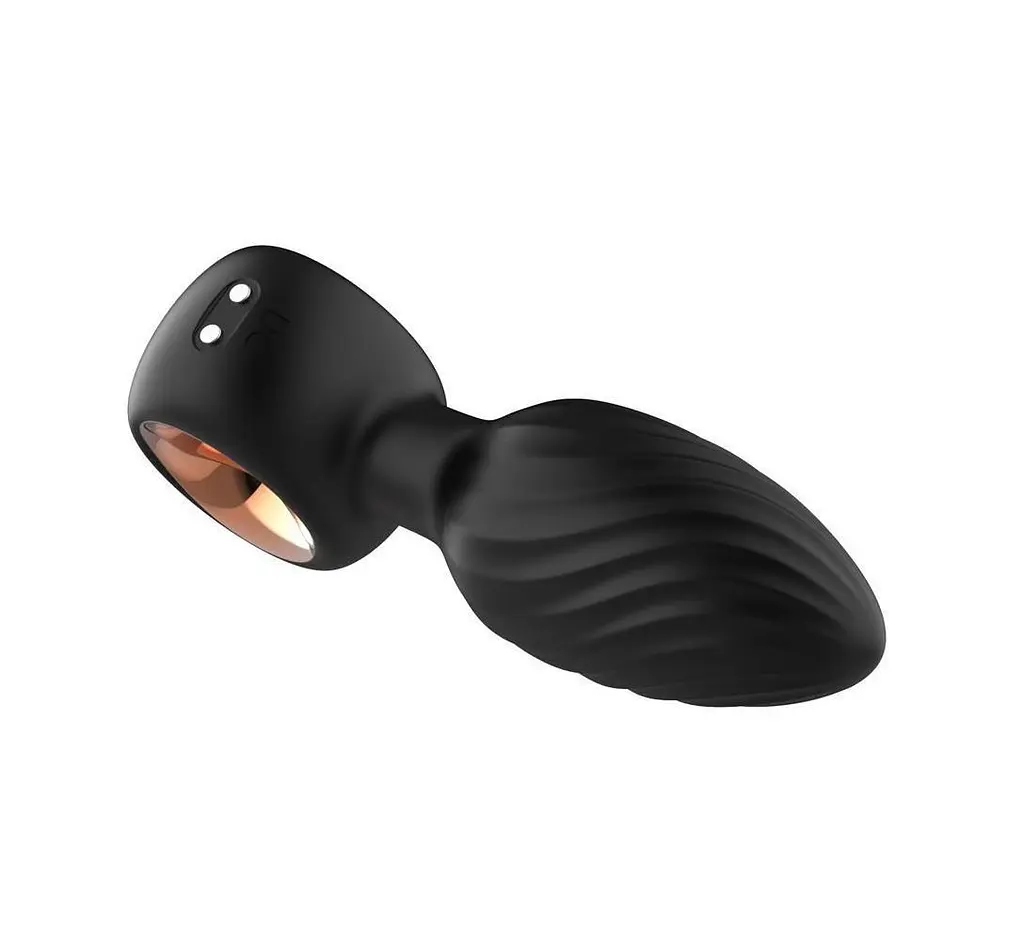 Анальна пробка B - Series Cute Aisi Rotating Plug, 10.9 см (чорний) - фото 3
