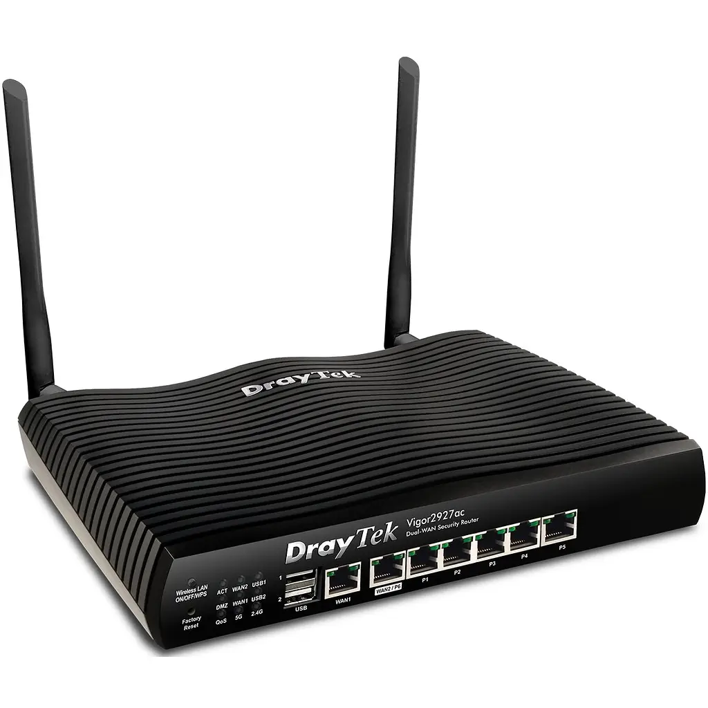 Маршрутизатор Drytek Vigor 2927ac, 2(6) WAN GbE, 5 LAN GbE, 2 USB 2.0, 50 VPN, Multi-LAN (8+DMZ+IP R - фото 2