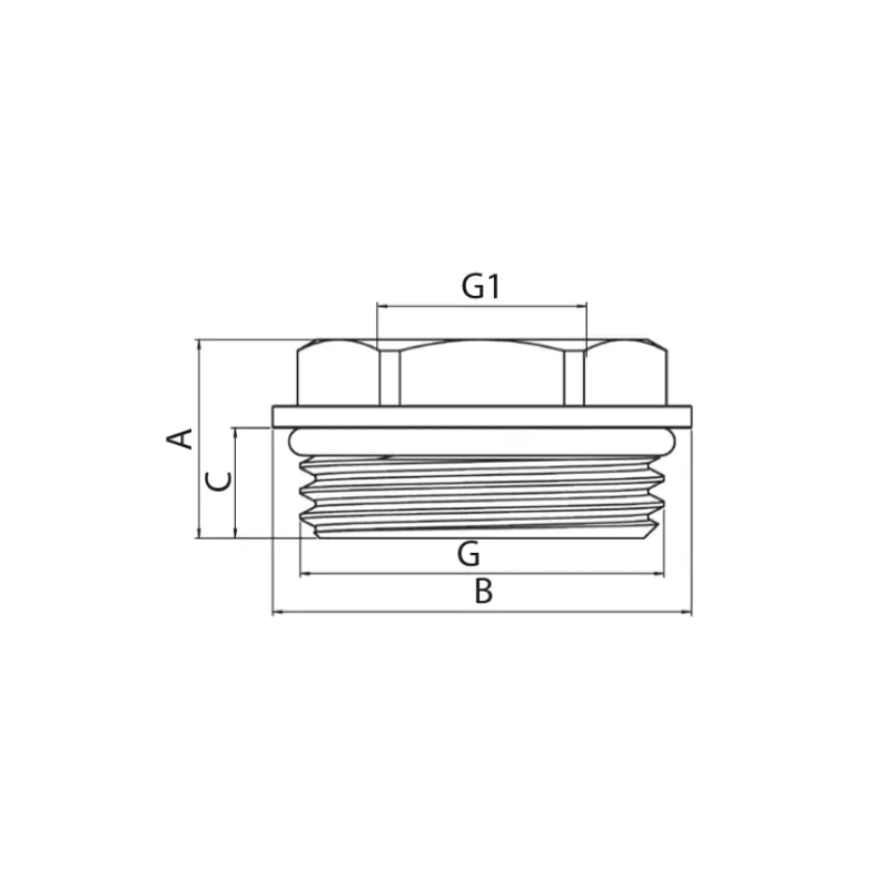 Футорка з ущільнювальним кільцем Koer Kf.F0610-R - 1"x1/2" KR5047 - фото 2