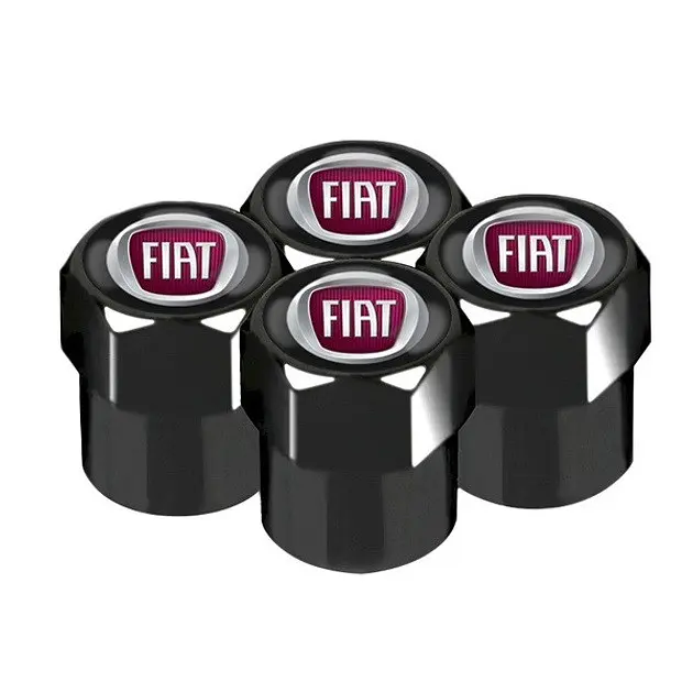 Ковпак вентиля колеса Fiat 4 шт Тюнінг Чорні - фото 3