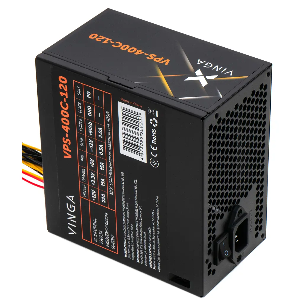 Блок живлення Vinga 400W ОЕМ (VPS-400С-120) - фото 5