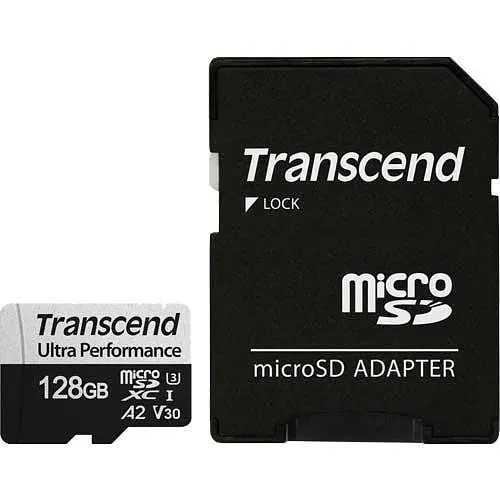Transcend Карта пам'яті microSD 128GB C10 UHS-I U3 A2 R160/W125MB/s + SD - фото 2
