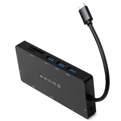 Концентратор Vinga USB-C 3.1 to VGA+HDMI+RJ45+3xUSB3.0+USB2.0+SD/TF+PD100W+Audio (VHYC10) - фото 6