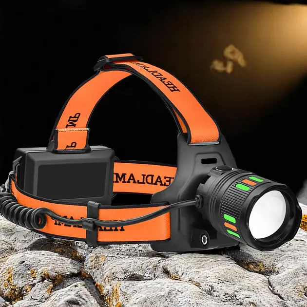 Налобний ліхтар з білим та червоним світлом XPRO NIGHT VISION FLUORESCENCE BL-T203-TG, 2x18650, зарядка USB Type-C, водонепроникний корпус, регульований зум (47142-203_214) - фото 3