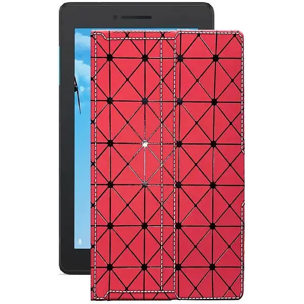 Чехол StatusCASE из экокожи для планшета Lenovo Tab E7 TB7104L Красный ромб - фото 1