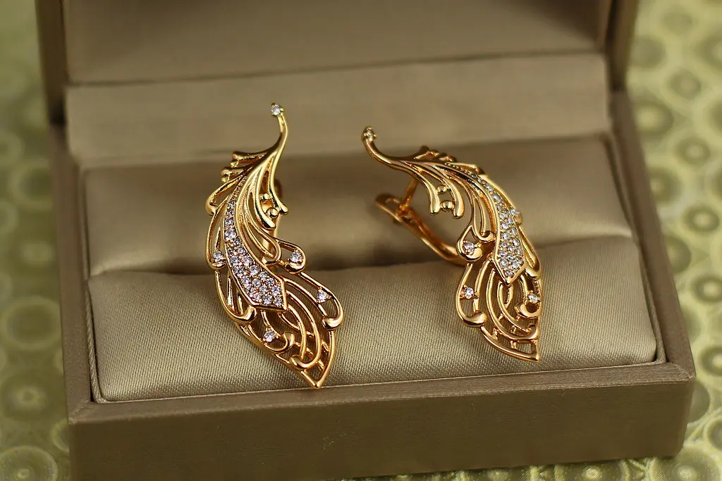Сережки Xuping Jewelry Пава 3,6 см золотисті - фото 4