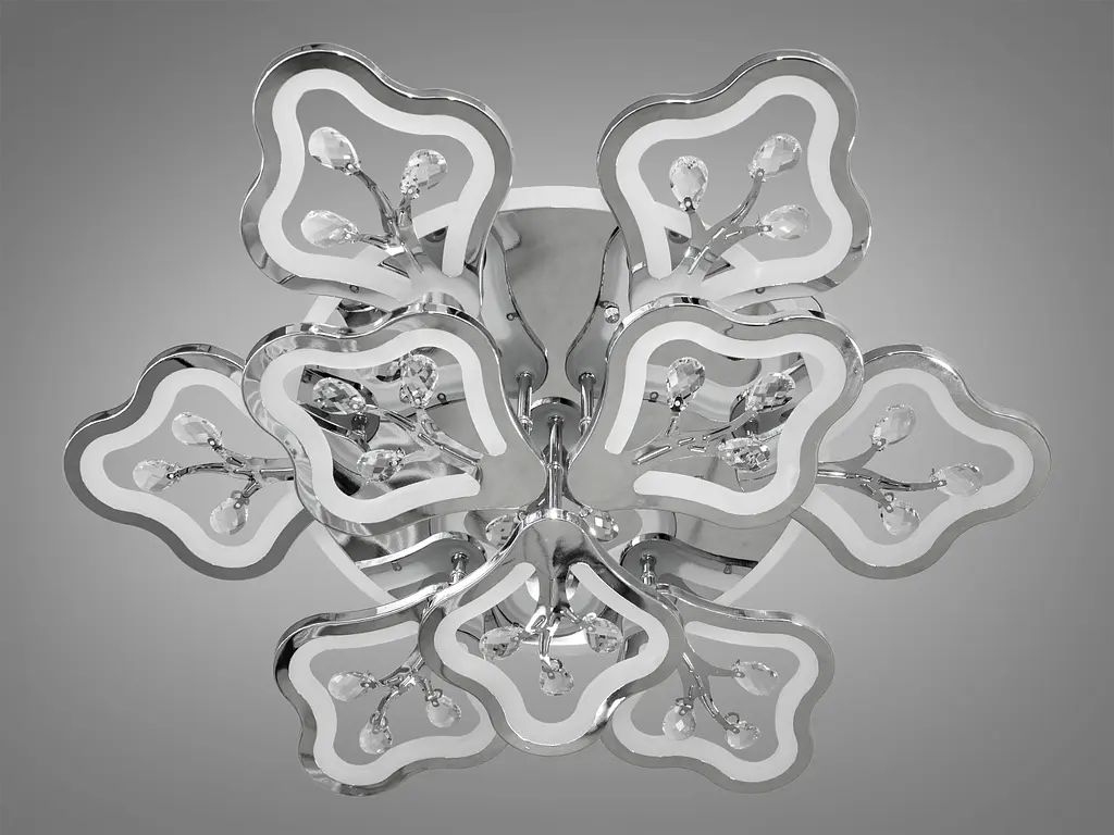 Долговечная потолочная люстра в стиле хай-тек с диммером и цветным LED. - фото 4