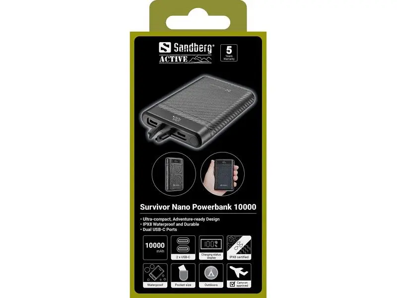 Зовнішній акумулятор (Power Bank) Sandberg Survivor Nano 10000mAh (421-32) - фото 5