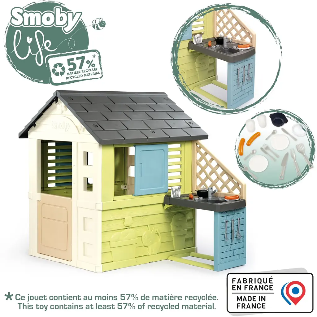 Будинок Smoby Life Райдужний з літньою кухнею, розмір 145х110х127 см (7600810738) - фото 4