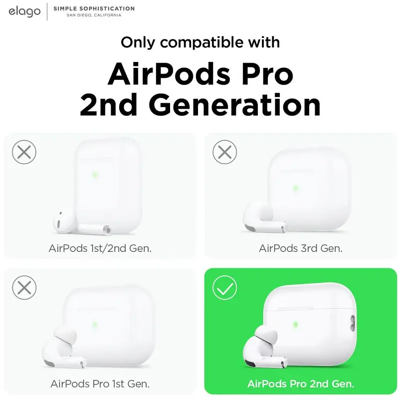 Чехол Elago Clear Hang Case Transparent для AirPods Pro 2nd Gen белый (EAPP2CL-HANG-CL) - фото 3