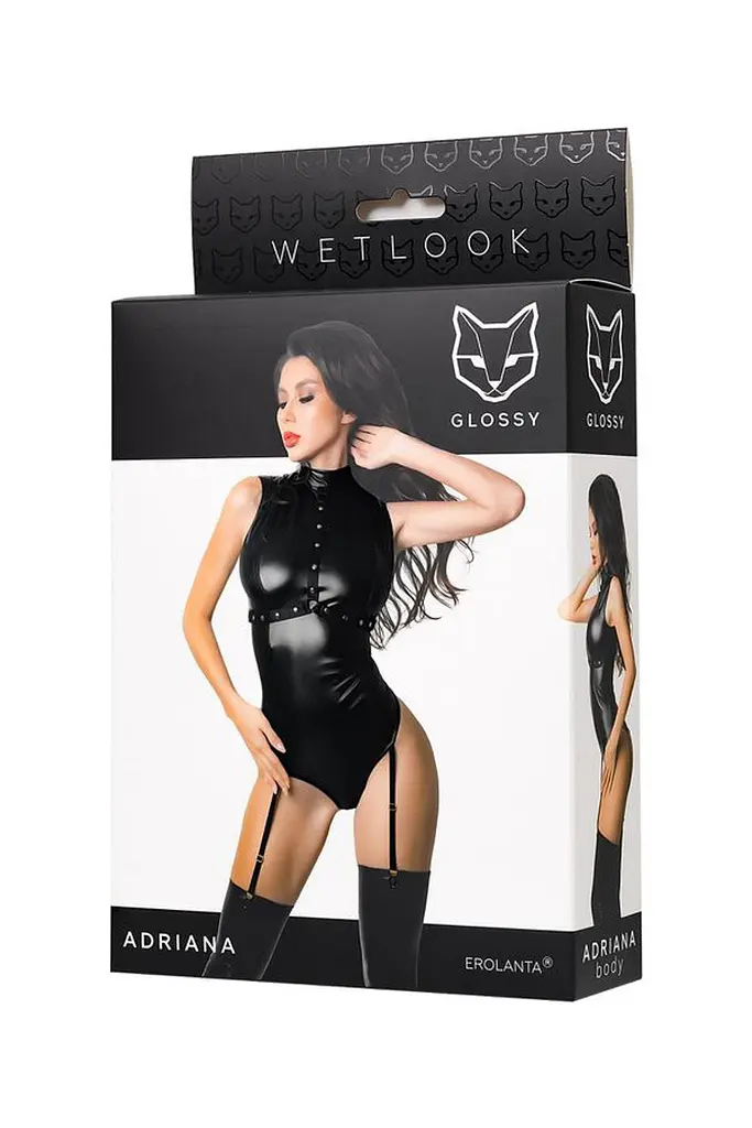 Боди Glossy Wetlook Adriana XL (черный) - фото 5