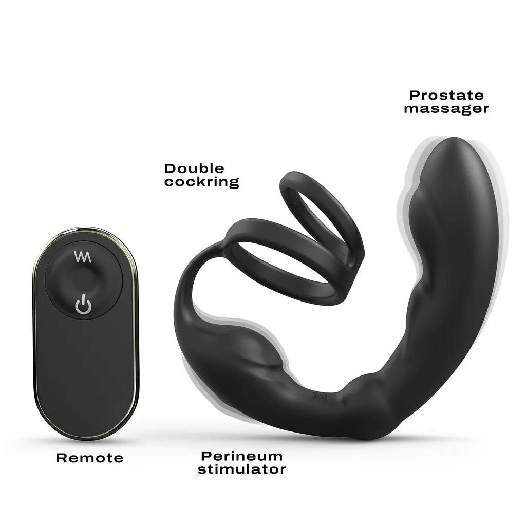 Массажер простаты Dorcel P-Ring с эрекционным кольцом и пультом ДУ - фото 2