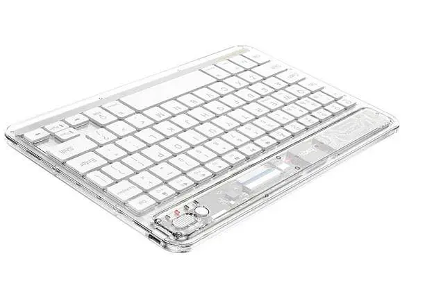 Клавиатура беспроводная HOCO S55 Transparent Discovery edition wireless BT keyboard Space White - фото 2