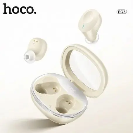 Навушники бездротові Hoco EQ3 tws milky white (бежеві) - фото 6