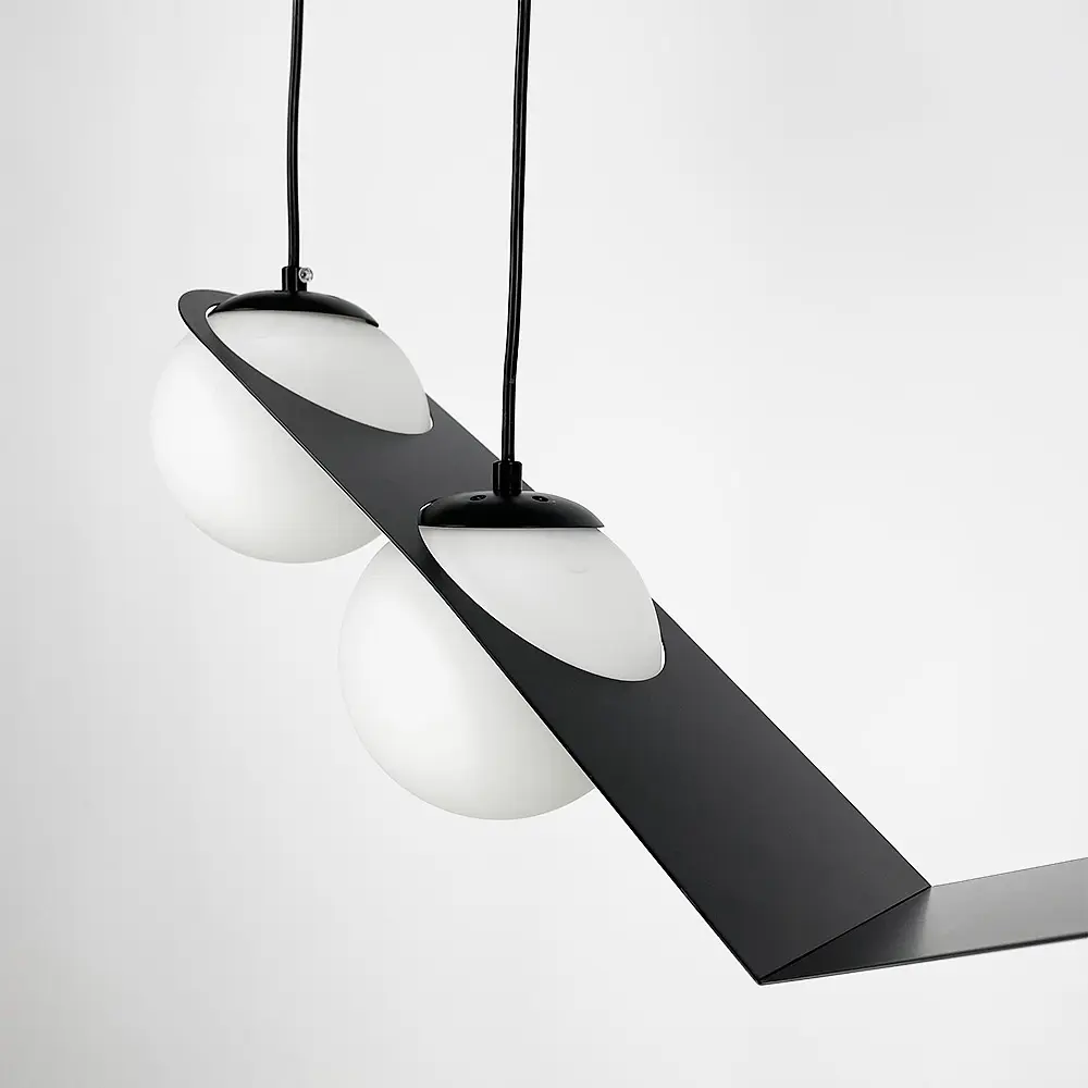 Подвесная люстра в сферических мотивах с 4 плафонами | Ст. 921/4 BK+WT | Line F - фото 4