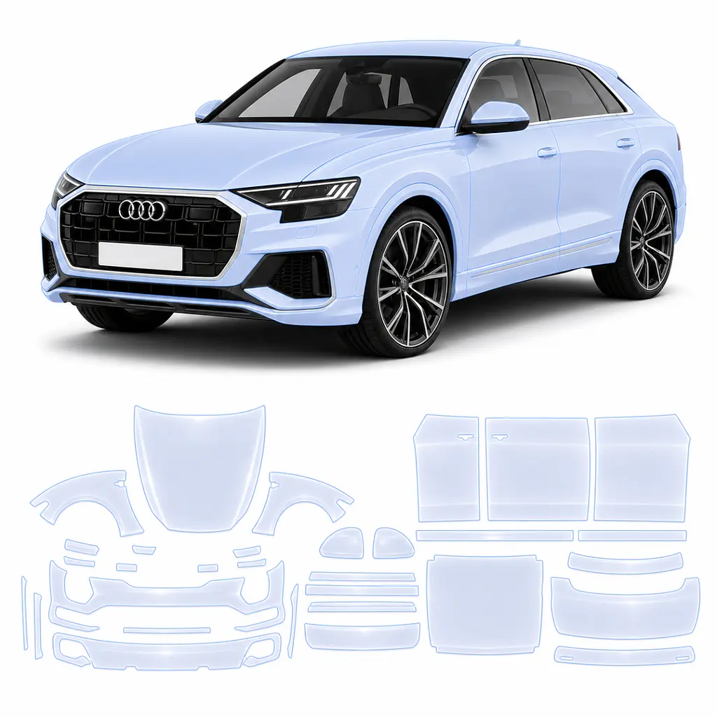 Антигравійна захисна бронеплівка за лекалами для Audi Q8 4M 2018-2023 - повний кузов