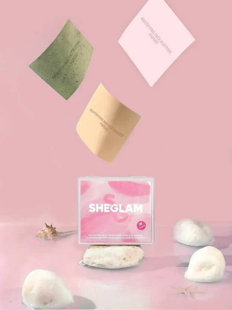 Матуючі салфетки для обличчя MATTIFYING BLOT PAPERS WITH PUFF Sheglam - фото 2