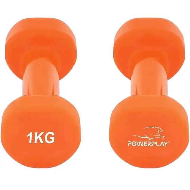 Гантели виниловые PowerPlay 4125 Achilles 2 шт. x 1 кг оранжевые (14067) - фото 5
