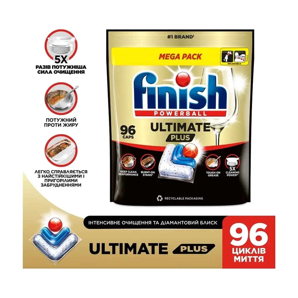Таблетки для посудомийних машин Finish Ultimate Plus All in 1 96 шт. (5908252020935) - фото 2