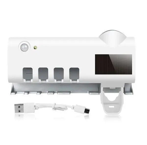 Диспенсер для зубної пасти Toothbrush Sterilizer з УФ-стерилізатором і тримачем на 5 щіток, настінний, автоматичний - фото 4