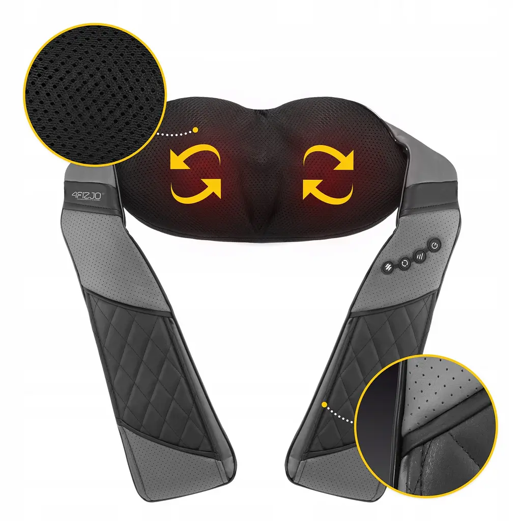Накидка-масажер 4FIZJO Shiatsu Luxury+ для шиї та спини, акумуляторна 4FJ0563 Grey (P-5907739319104) - фото 10