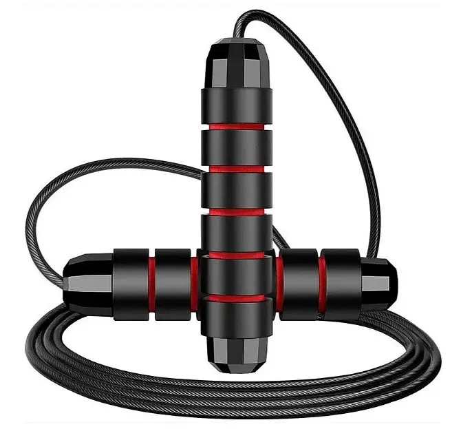 Скакалка швидкісна PowerPlay 4210 Power Weighted Jump Rope Чорна 2,7 м (PP_4210_Black/Red) - фото 4