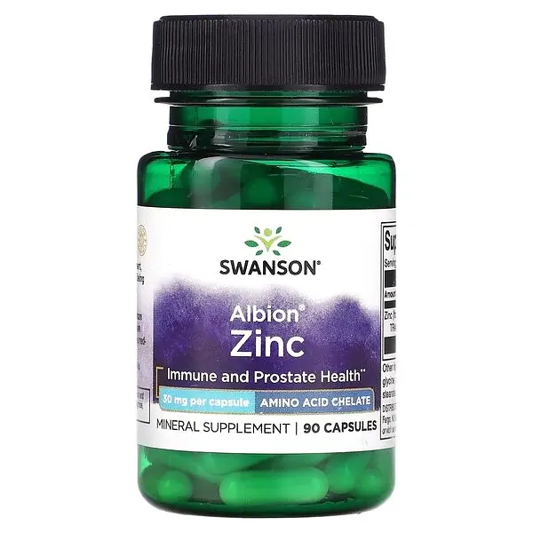 Вітаміни та мінерали Swanson Zinc Chelated 30 mg, 90 капсул