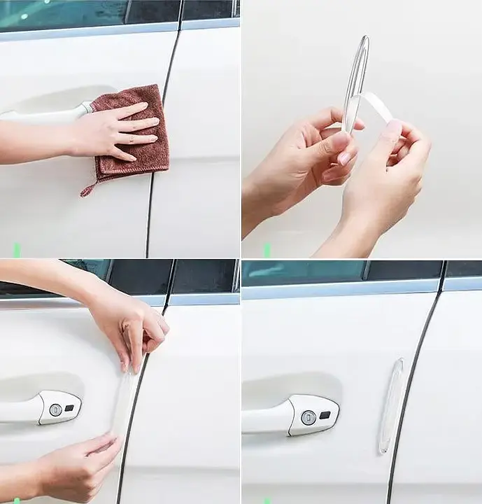 Захисні смужки накладки для автомобіля Baseus Streamlined car door bumper strip CRFZT-02 4 шт. - фото 4