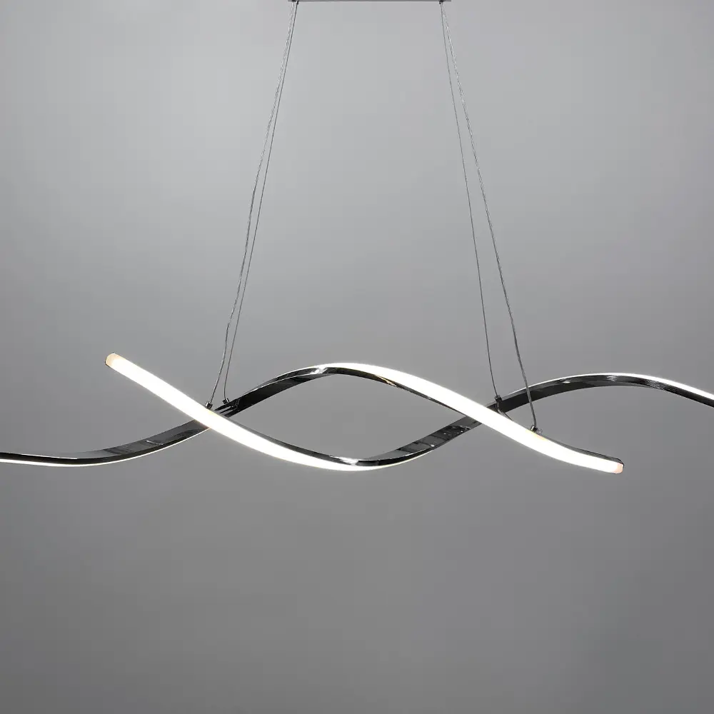 Удлиненная люстра Gemo Led в серебряном каркасе 100 см Line.F H 18L-1000 CH - фото 3