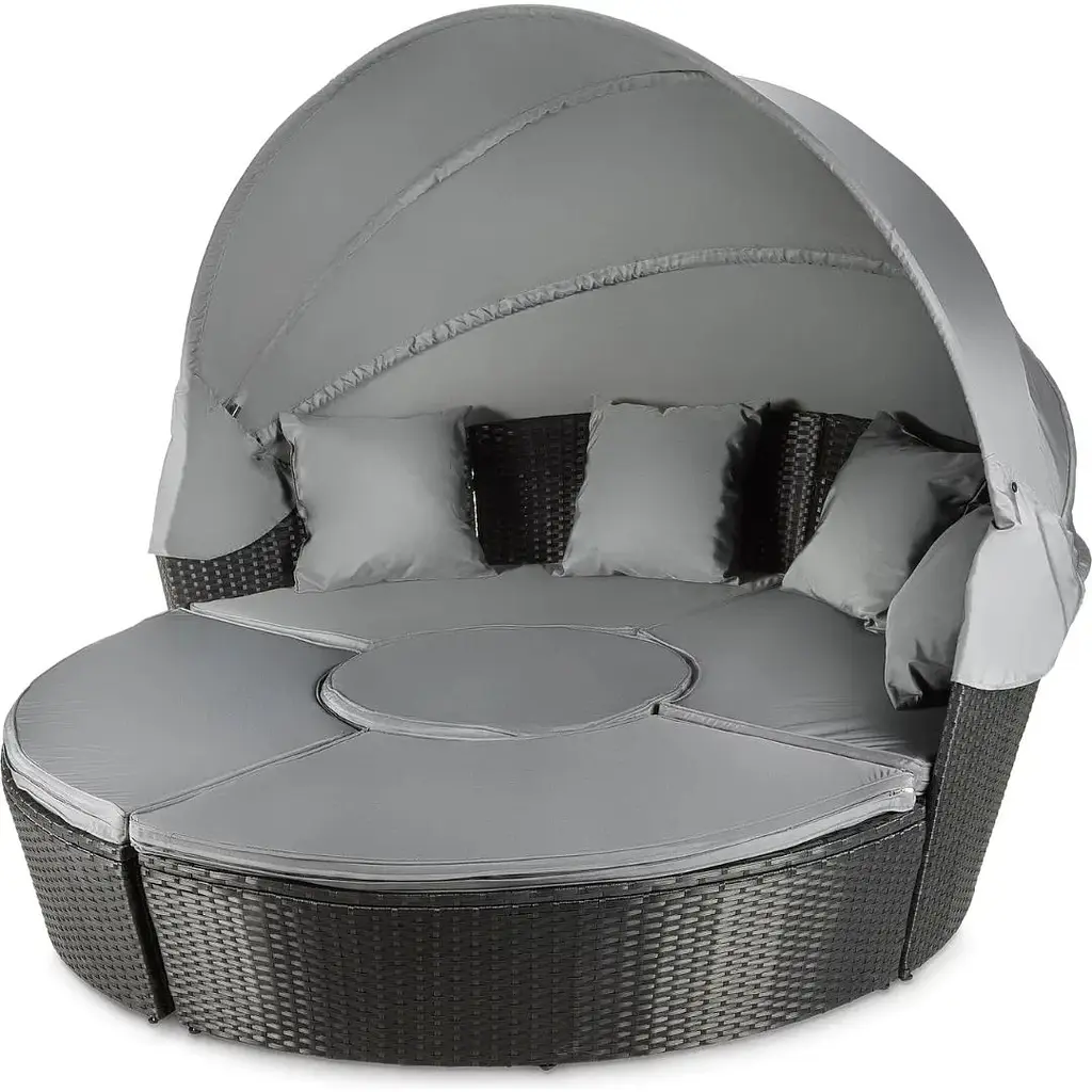Садові меблі Outtec Round Lounge Chairs чорно-графітові - фото 3