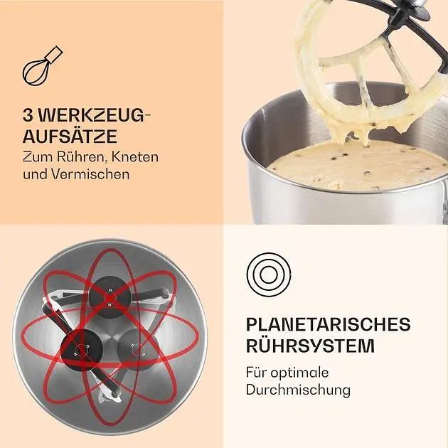 Кухонный комбайн тестомисс Klarstein Bella 1800 Вт (10005314) - фото 3