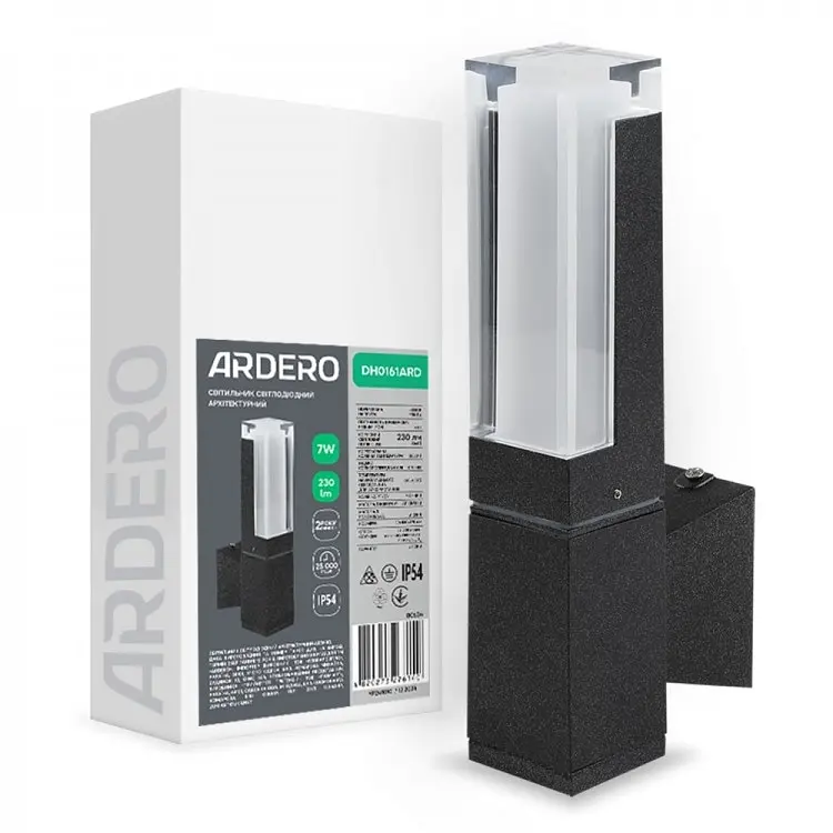 Архітектурний світлодіодний накладний світильник Ardero DH0161ARD Arctic 3000K чорний 7 Вт (80634) - фото 2