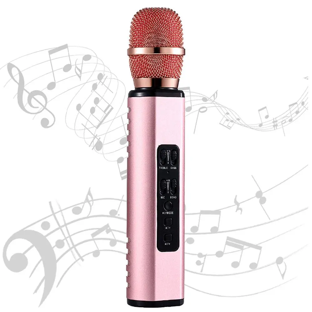 Бездротовий караоке-мікрофон Losso K6 Premium з вбудованим динаміком і Bluetooth Rose (18961) - фото 2