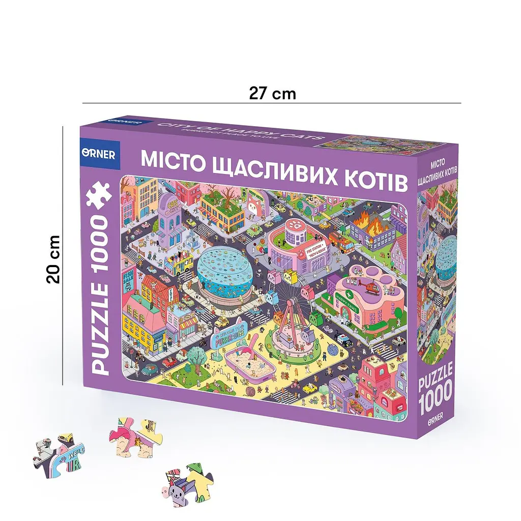 Пазл Orner Місто щасливих котів 1000 елементів - фото 2