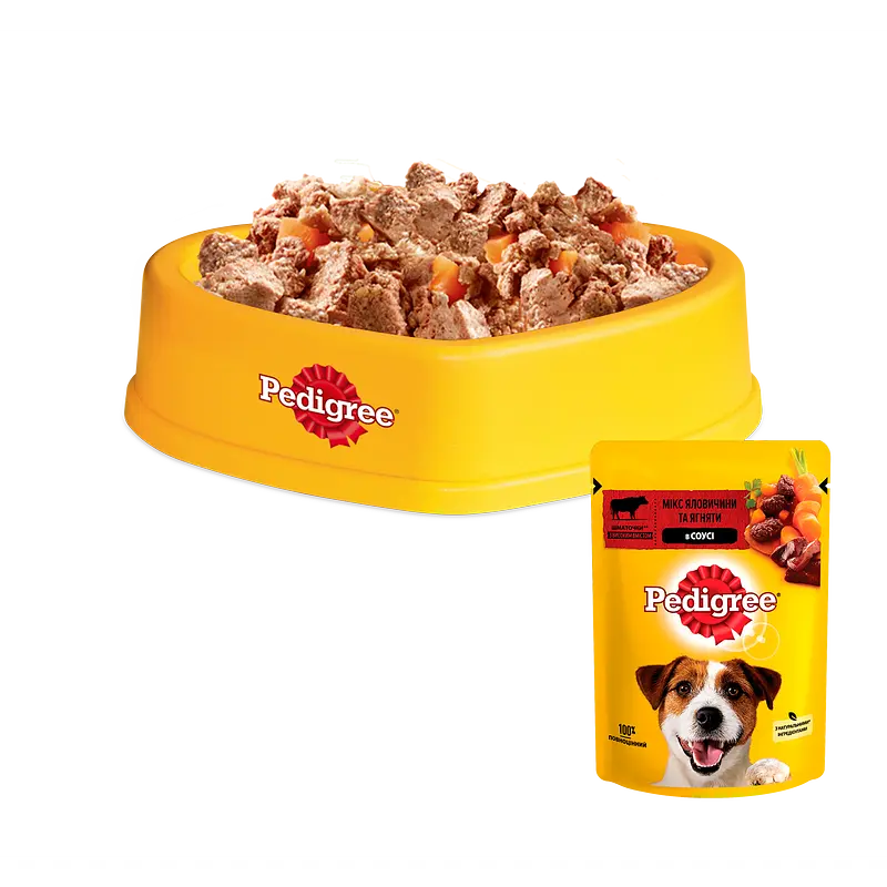 Корм для собак Pedigree с говядиной и ягненком в соусе 100 г - фото 3