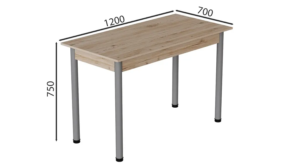 Стол кухонный Ferrum-decor Бенита 75x120x70 Серый ДСП Сан-Марино 16мм (FRD-105645) - фото 2