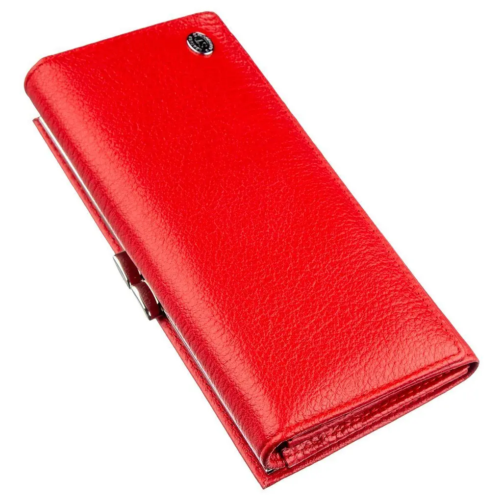 Жіночий гаманець із монетницею на клямці ST Leather 18957 червоний - фото 4