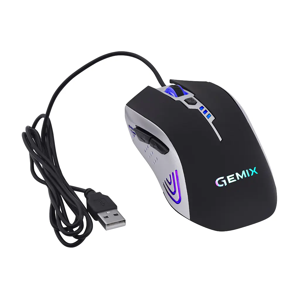 Мишка Gemix W100 USB Black/Gray + ігрова поверхня (W100Combo) - фото 6