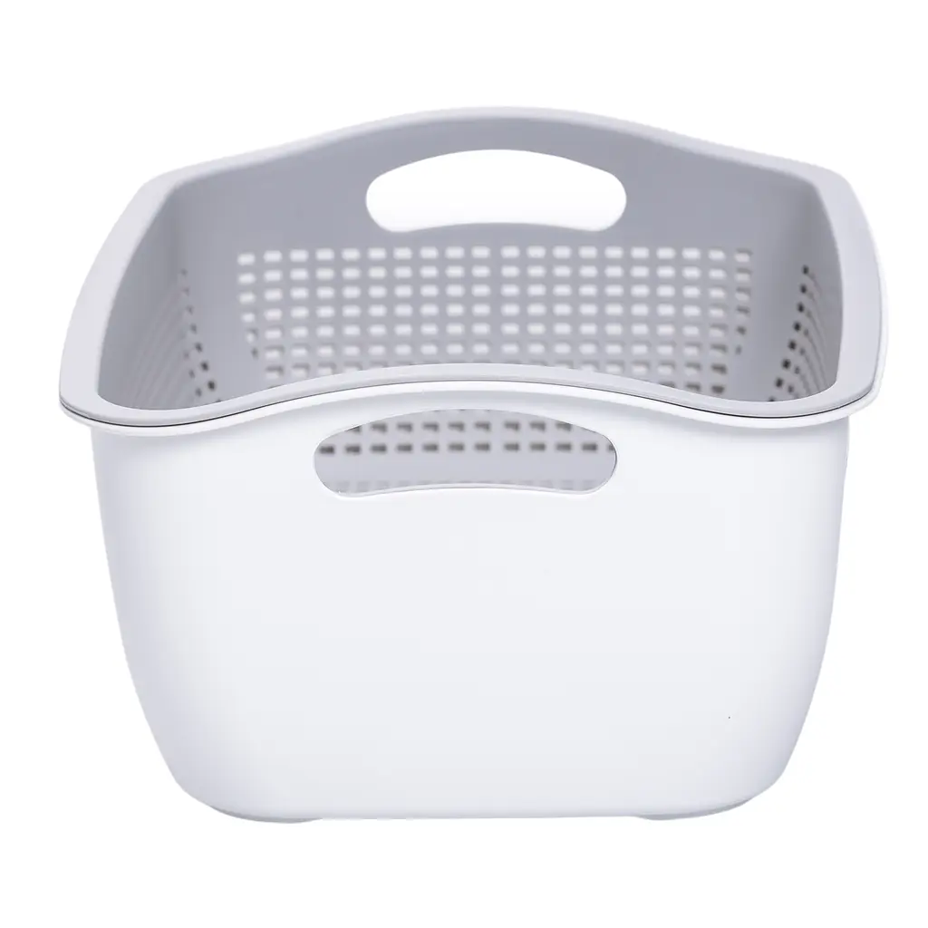Корзина для мытья овощей и фруктов Yiwu пластиковая 32х23х13 белая HP-45-5W - фото 3