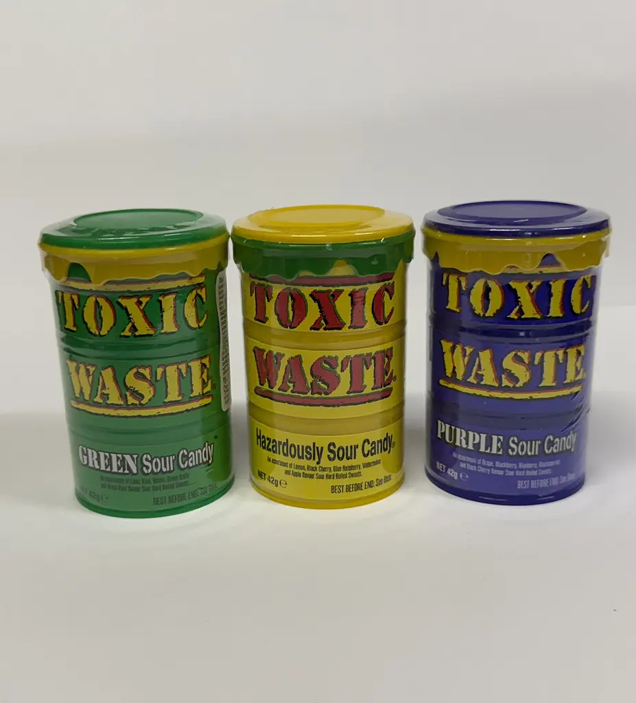 Набір Toxic Waste Лютий Токс 3 шт (Кислі Цукерки Yellow + Green + Purple)