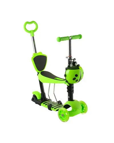 Триколісний дитячий самокат 5 в 1 з батьківською ручкою та сидінням Scooter - фото 5