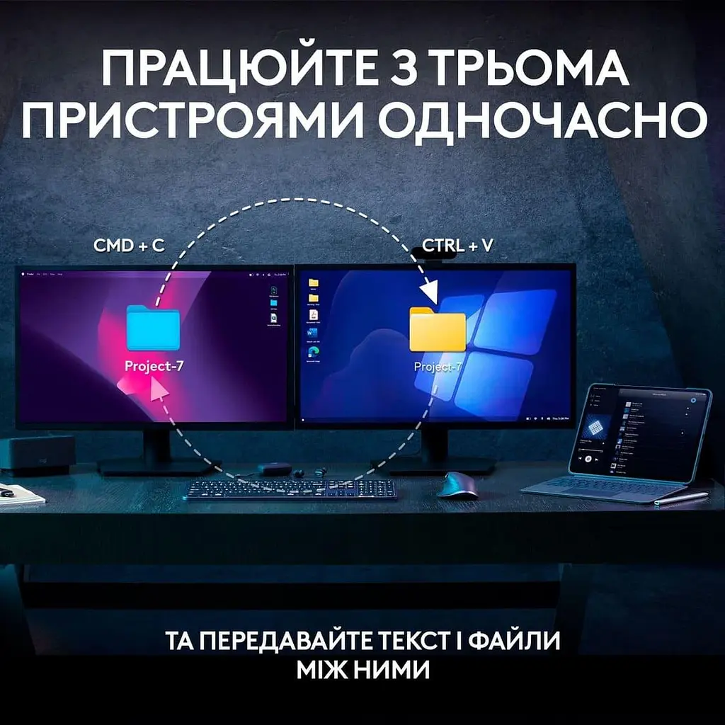Комплект (клавиатура + мышь) Logitech MX Keys S Combo USINTL Graphite (920-011614) - фото 11
